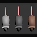 Three Colored Mice White Gray Brown 3D Models on Dark Background with Reflection
