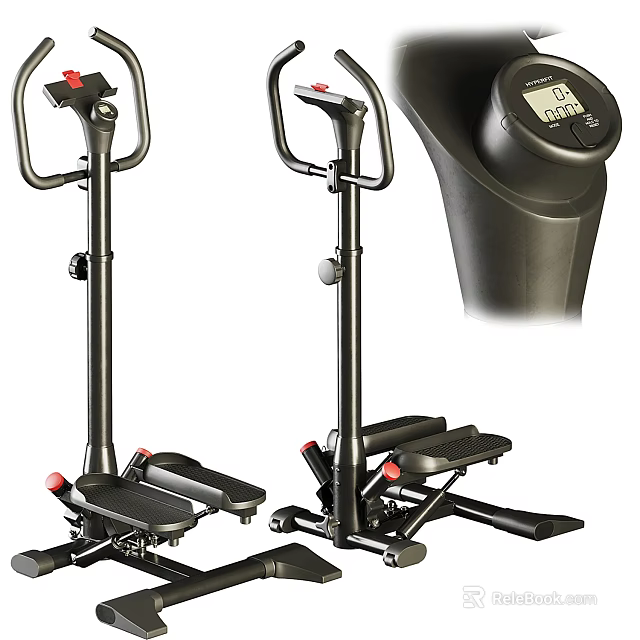 Home Fitness Sports Equipment Stepper Machine With Handles And Digital Display Screen 3d model 