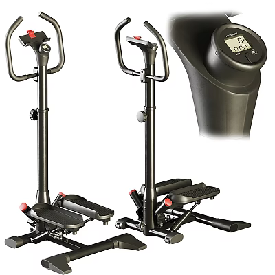 Home Fitness Sports Equipment Stepper Machine With Handles And Digital Display Screen 3d model