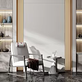 New Chinese-style Single Sofa Side 3d model