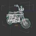 Silver Mini Motorcycle With Modern Design Black Seat Headlight And Sturdy Wheels 3d model