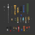 Construction Machinery Collection With Crane Excavator Truck Road Roller And Loader