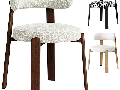Modern Accent Chair Featuring Fabric Upholstered Seat Wooden Legs And Various Designs 3d model