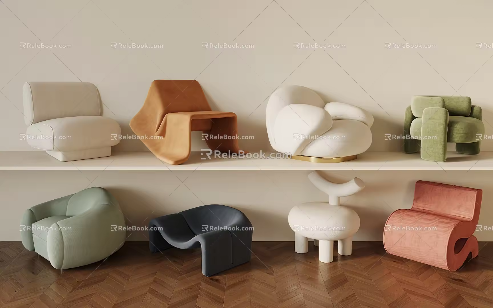 Modern Single Sofa 3d model