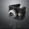 Vintage Black Leather Electronic Camera CLACK With Classic Retro Design