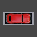 Red Vintage Classic Car With Rounded Body Shiny Silver Wheels And Black Windows