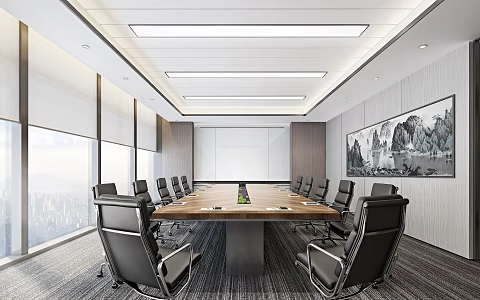Modern Conference Room Report Hall Report Room Training Room Conference Table and Chair Office Chair Reception Room 3d model
