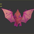 Small Orange Dragon With Large Eyes And Bat Like Wings Cartoon Style Design