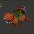 Red Panda Character with Colorful Backpack and Red Collar 3D Modeled Design