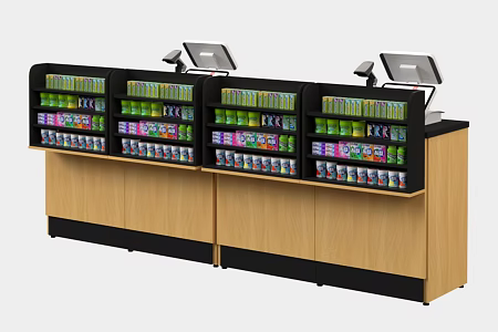 Shelf cashier equipment chewing gum cashier bar 3d model