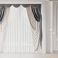 French Curtain Gauze Curtain American Curtain 3d model