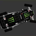 Black And Green Off Road Car With Monster Energy Logo And Large Wheels