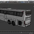 White Modern Coach Bus With Large Windows And Roof Ventilation System 3d model