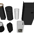 Public Facilities Collection Of Various Waste Bins With Metal And Plastic Designs For Public Use
