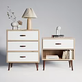 Modern Bedside Table Simple Bedside Table Drawer Type Solid Wood Bedside Table Lamp 3d model