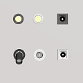 Modern Downlights and Spotlights with Round Square Shapes and Black White Designs