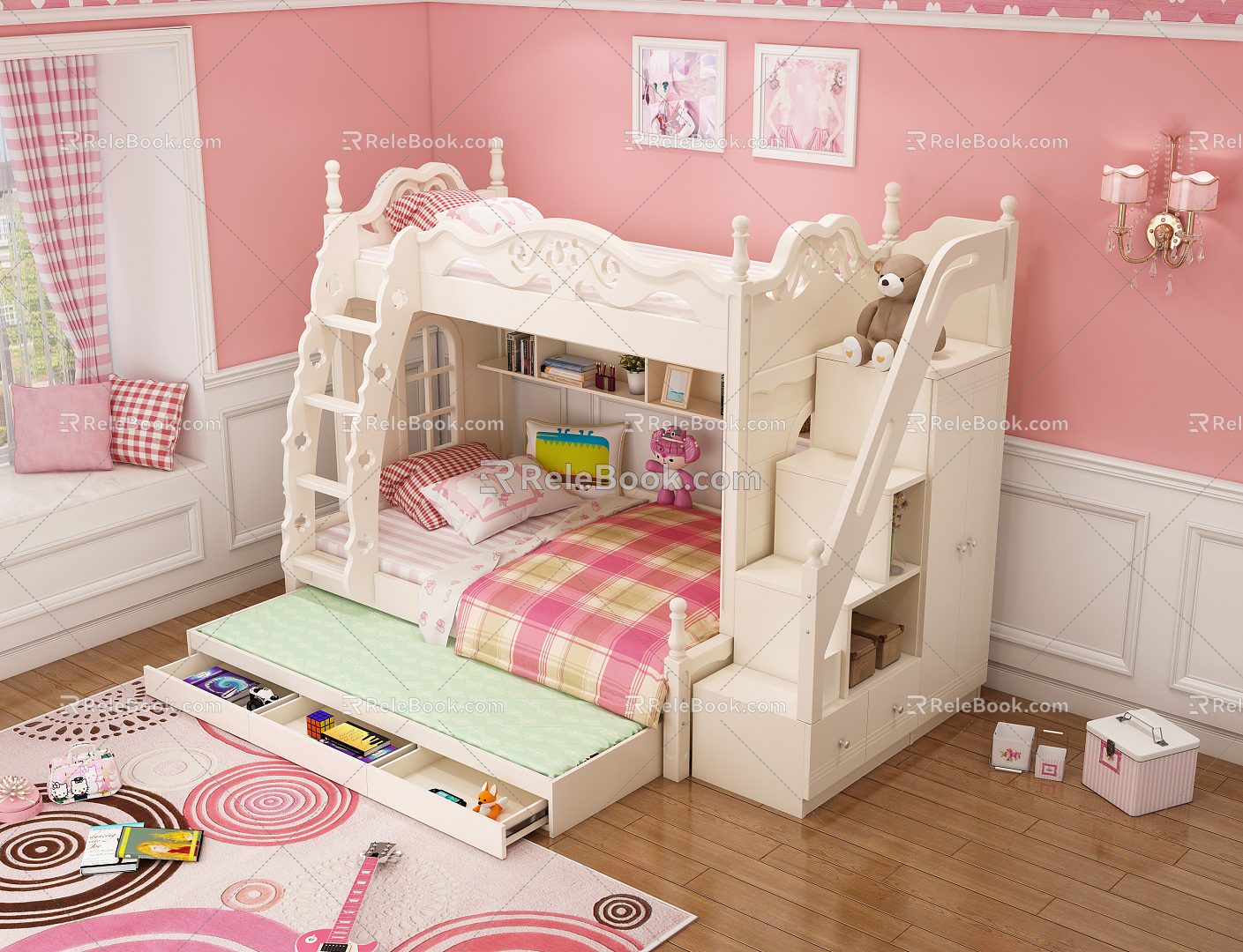 Jane Ou bed children's room 3d model