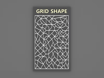 Abstract Grid Shape Design With White Geometric Lines On Dark Background 3d model