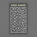 Abstract Grid Shape Design With White Geometric Lines On Dark Background