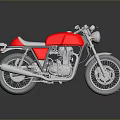 Vintage Red Motorcycle With White Seat Silver Engine Chrome Wheels Classic Design And Reflective Surface