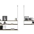 Metal Partition Bookshelf Storage Rack 3d model