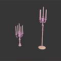 Elegant Golden Candelabras in Different Sizes with Candles on White Surface
