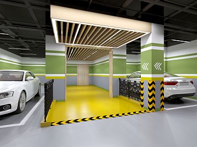 underground garage modern garage 3d model