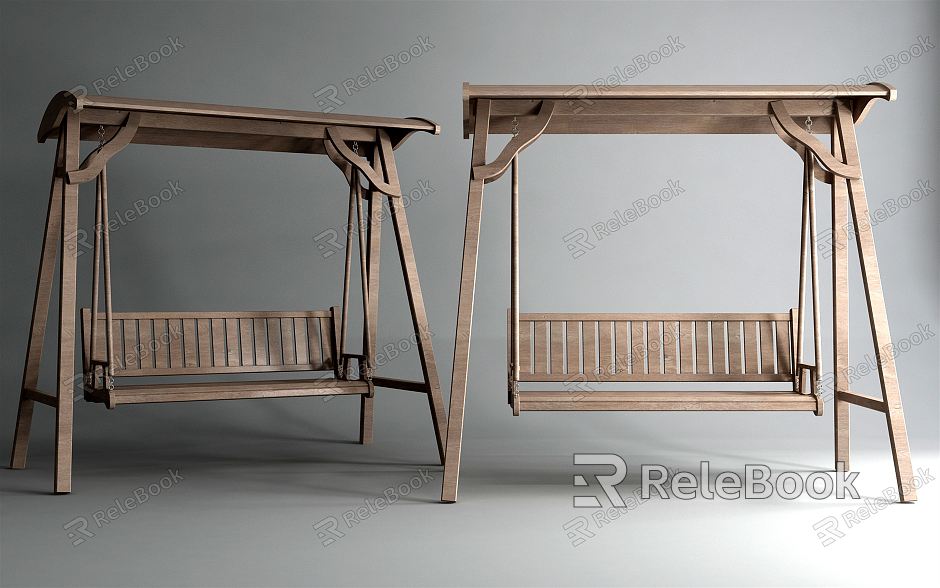 Modern Swing Chair Solid Wood Outdoor Swing model