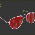 Stylish Sunglasses With Red Lenses And White Frame On Reflective Surface