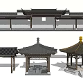 Chinese-style pavilion ancient pavilion courtyard pavilion corridor portico 3d model