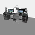 Professional Audio Workstation With Studio Speakers Dual Monitors And Mixing Gear