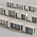 Various Bay Windows Design Styles With Different Frame And Glass Features 3d model