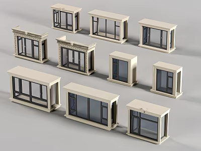 Jane European floor-to-ceiling windows balcony glass windows casement windows Jane European balcony bay windows sliding windows 3d model