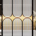 Light Luxury Partition Glass Screen Partition 3d model