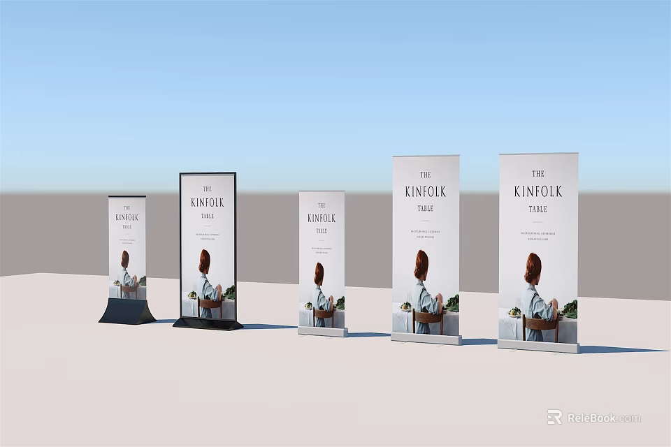 Various Sizes of Billboards with The KINSELLA CASE Person Image and Blue Sky 3d model 