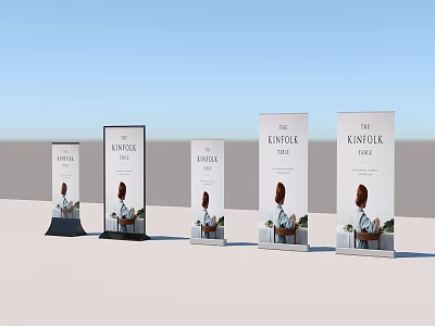 Various Sizes of Billboards with The KINSELLA CASE Person Image and Blue Sky 3d model