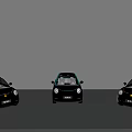 Car Showroom Featuring Purple Teal And Beige Modern Compact Cars On