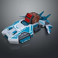 Futuristic Sci-Fi Mechanical Model With Blue White Body And Red Core Structure 3d model