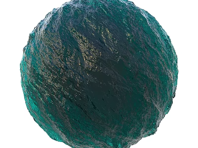Green Spherical Component With Rough Surface Texture And Deep Teal Color 3d model