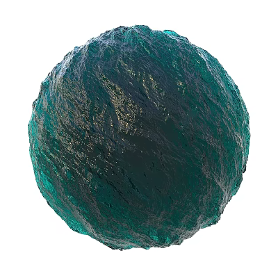 Green Spherical Component With Rough Surface Texture And Deep Teal Color 3d model