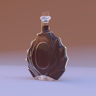 shaped glass bottle wine bottle 3d model