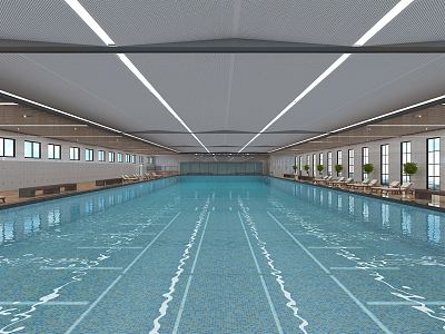 modern swimming pool indoor swimming pool 3d model