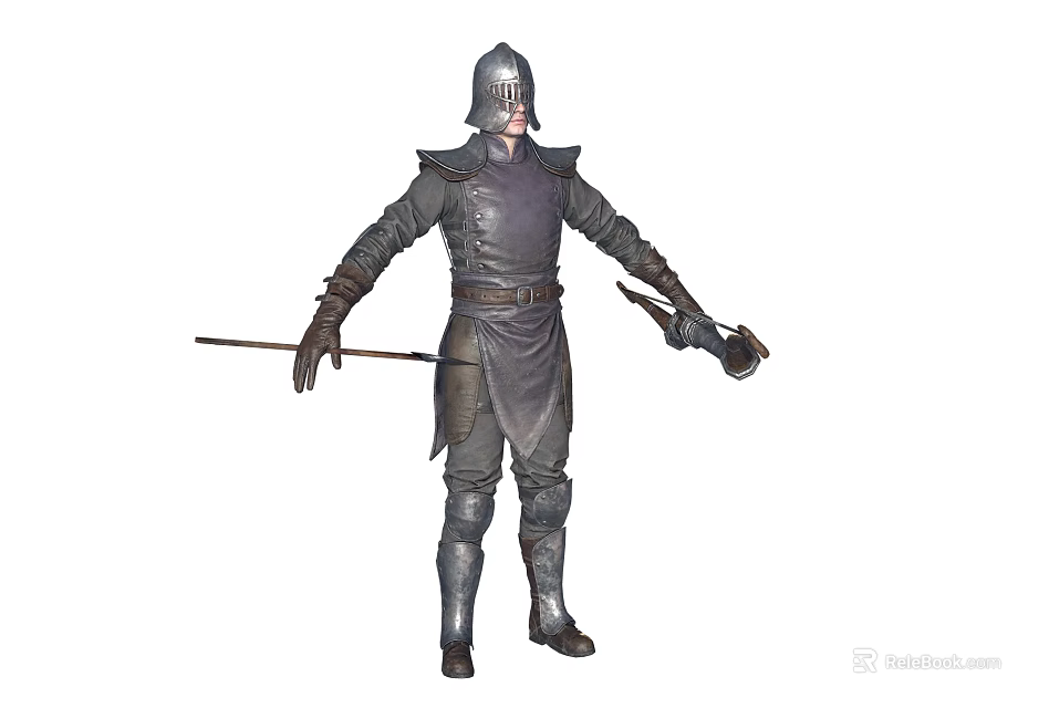 Medieval Knight In Armor Battling Mythical Dragon Creature With Sword And Shield 3d model 