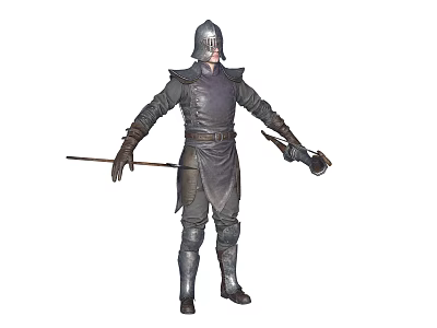 Medieval Knight In Armor Battling Mythical Dragon Creature With Sword And Shield 3d model