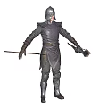 Medieval Knight In Armor Battling Mythical Dragon Creature With Sword And Shield