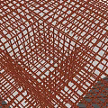 Red Metal Grid Structure For Construction Reinforcement And Building Framework 3d model