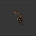 Realistic Brown Tyrannosaurus Rex 3D Model With Open Mouth And Gray Background