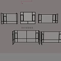 Window combination balcony window floor-to-ceiling window broken bridge aluminum balcony window casement window 3d model