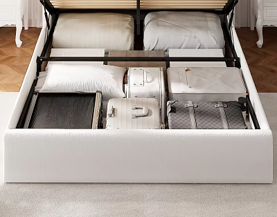 Modern White Bedside Table With Functional Storage Compartments For Bedroom 3d model