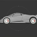 Sleek White Sports Car With Aerodynamic Design Red Rims And Rear Spoiler